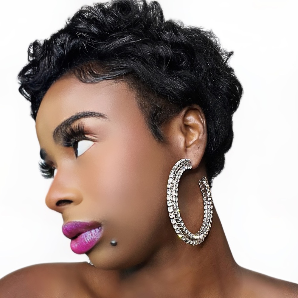Stud hoop earrings